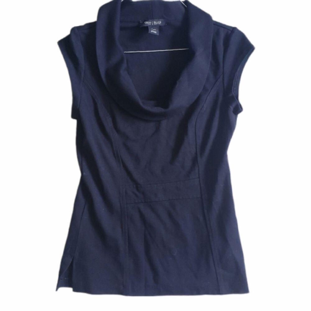 White House | Black Market Black Cowl Neck Blouse